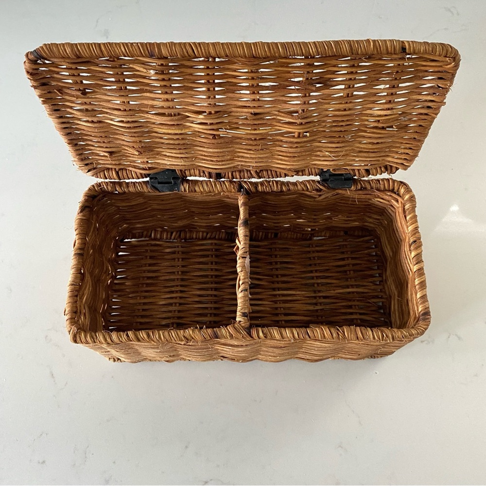 Woven Basket Compartment Organizer